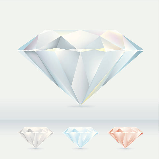 ilustrações, clipart, desenhos animados e ícones de conjunto de diamante jóias brilhantes - white background luxury three dimensional shape blue