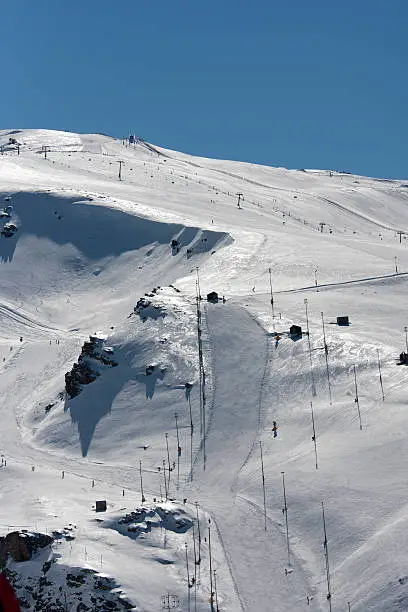 A ski slope in the ski resort of Sierra Nevada