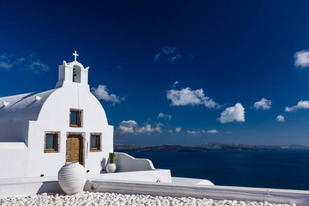 istock White Church in Oia, Santorini, Greece 1642140081