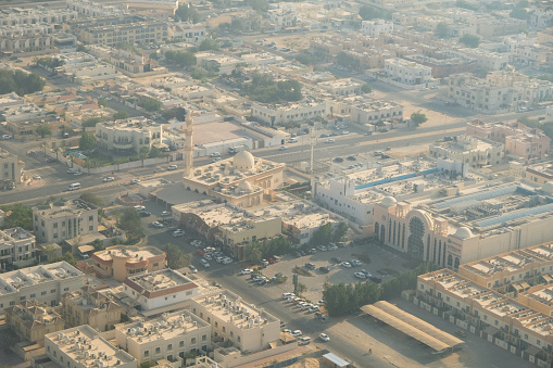 UAE Dubai city house real estate aerial view