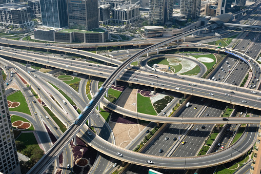 UAE Dubai Sheikh Zayed road highway junction crossroad