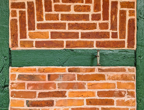 Beautiful texture of old vintage half timbered brick walls found in Germany