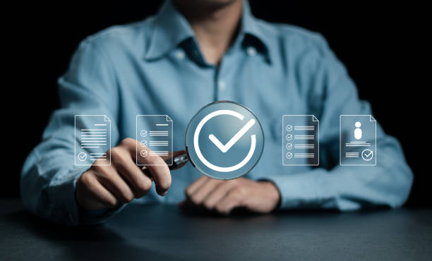 istock Document management concept, approval document checklist and online business appraisal, appraisal and project acceptance. 1642242383