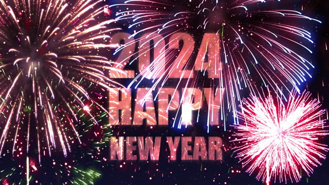 2024 Happy New Year with Firework