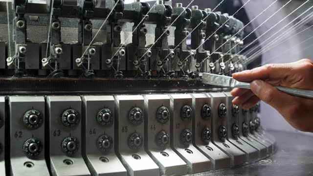 The maintenance of the machines in the thread factory