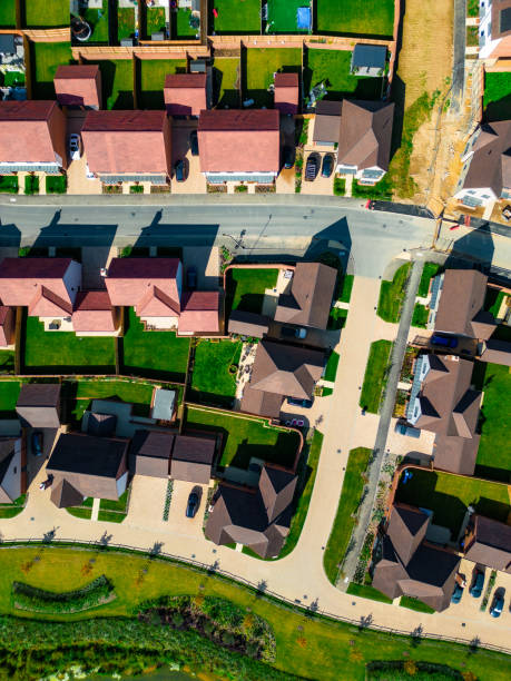 istock Aerial view of new housing development under construction 1642286031