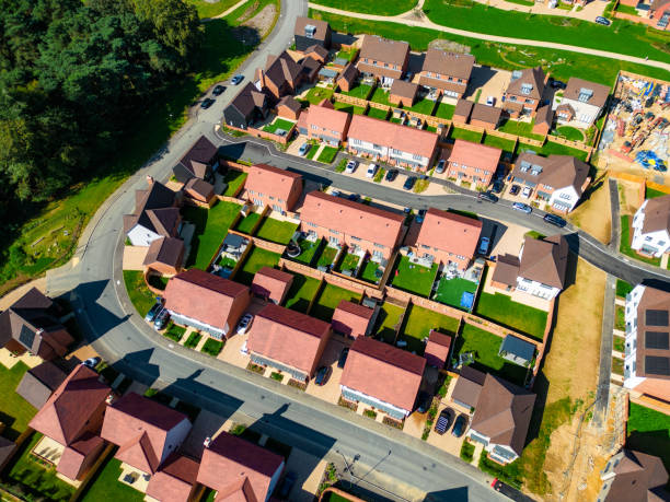 istock Aerial view of new housing development under construction 1642286032