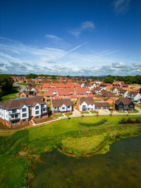 istock Aerial view of new housing development under construction 1642321115