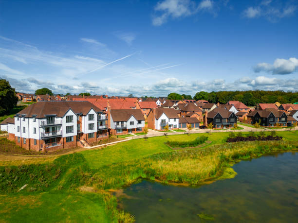 istock Aerial view of new housing development under construction 1642321658