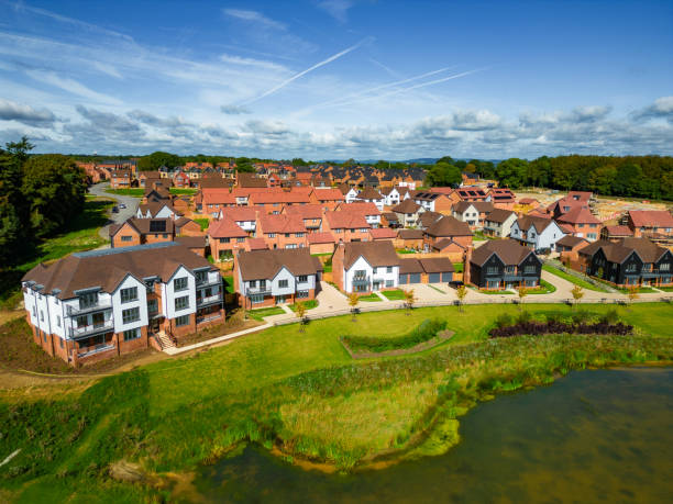 istock Aerial view of new housing development under construction 1642321660