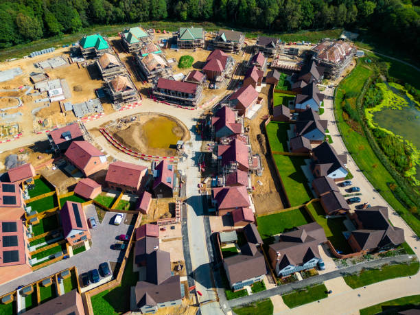 istock Aerial view of new housing development under construction 1642321664