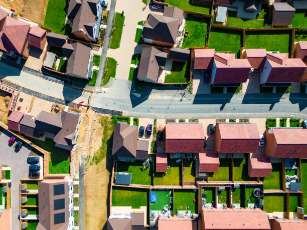 istock Aerial view of new housing development under construction 1642322715