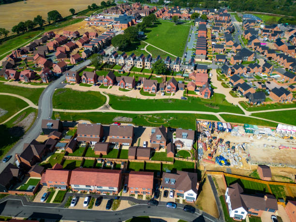 istock Aerial view of new housing development under construction 1642322717