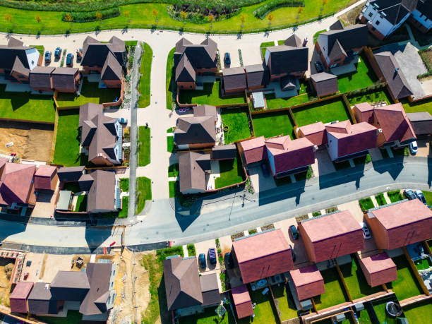 istock Aerial view of new housing development under construction 1642322725