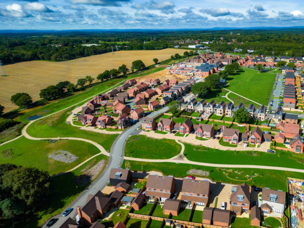 istock Aerial view of new housing development under construction 1642322728