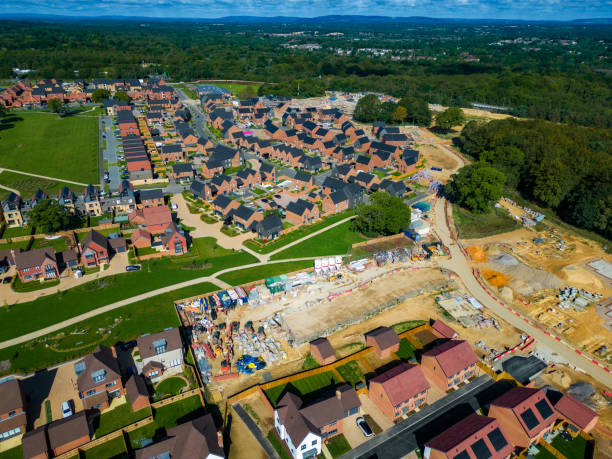 istock Aerial view of new housing development under construction 1642322749