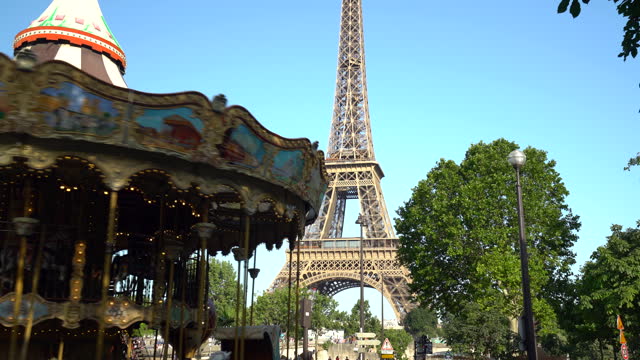 Carousel and Tour Eiffel in Paris