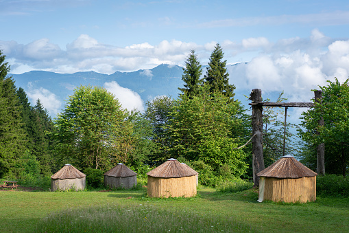 Shot of campsites on the plateaus of Trabzon mountains,Maçka Natural parkland