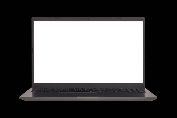 istock white mock up on laptop screen isolated on black background front view close-up 1642377849