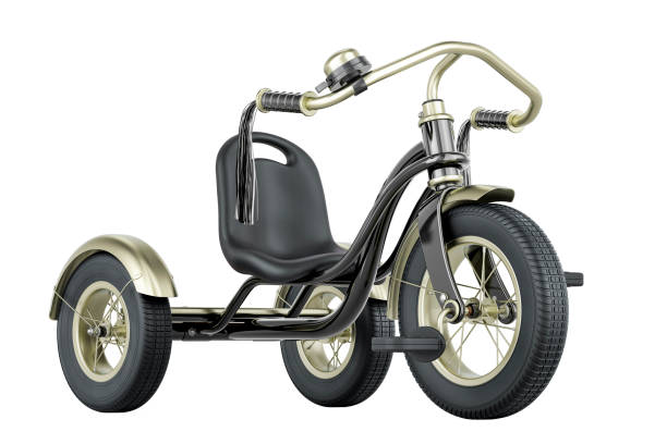 istock Kids tricycle, bike black color, 3D rendering 1642380320