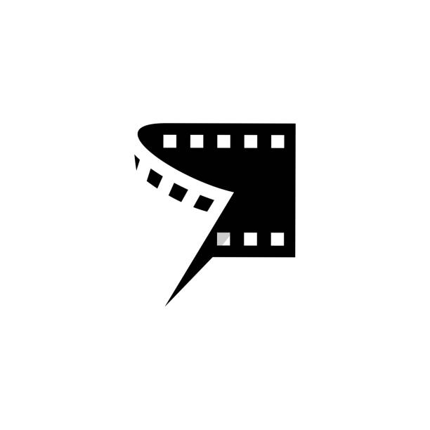 Cinema film reel vector, cinema logo on white background film industry stock illustrations