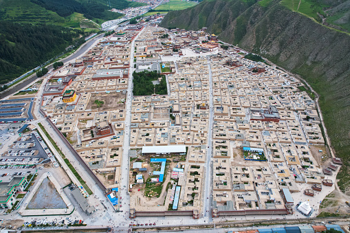 Aerial view of Labrang Temple in China