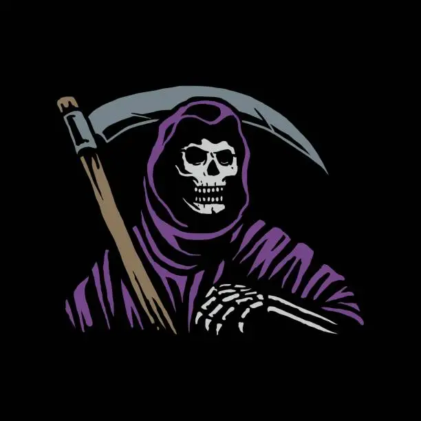 Vector illustration of grim reaper darkness vector design