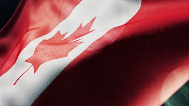 Waving flag of Canada. Slow motion. 3D render