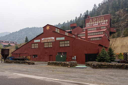 Argo Gold Mill and Tunnel Museum in Idaho Springs, Colorado, USA, May 19, 2023. The Argo Gold Mine and Mill is a former gold mining and milling property.