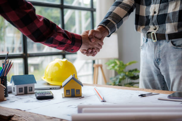 istock Foreman or Civil engineer handshake making modern construction. industry professional team and engineer concept 1642463795