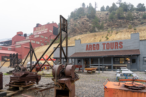 Argo Gold Mill and Tunnel Museum in Idaho Springs, Colorado, USA, May 19, 2023. The Argo Gold Mine and Mill is a former gold mining and milling property.