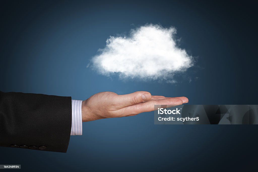 cloud computing Cloud computing concept with copy space Adult Stock Photo