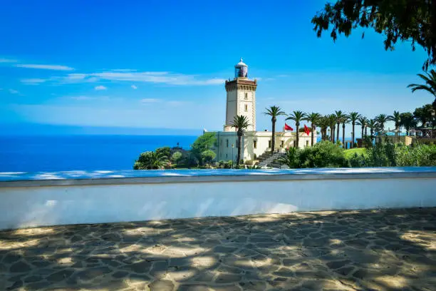 Photo of Beautiful Lighthouse of Cap Spartel close to Tanger city and Gibraltar, Morocco in Africa