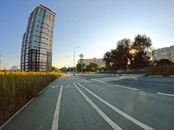 istock Street view highway separate dedicated bike path 1642498731