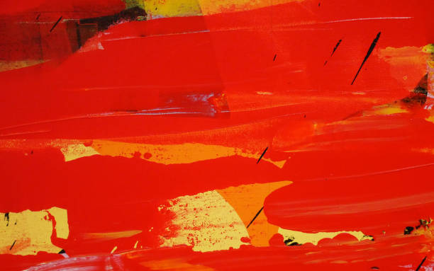 istock Abstract red and yellow color painting background. 1642509684