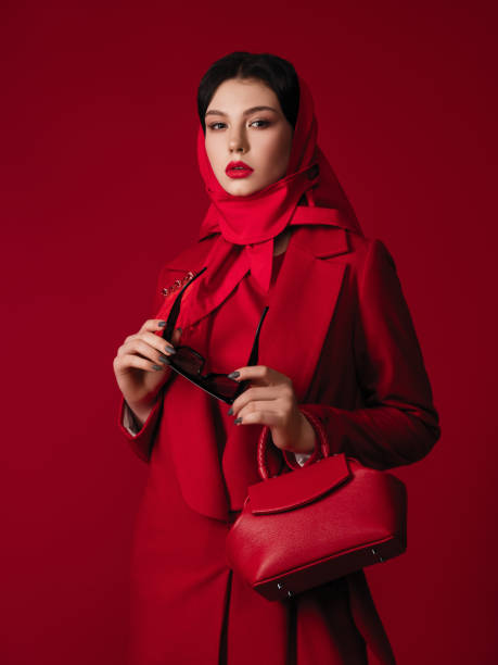 istock Total red studio portrait of a model 1642514044