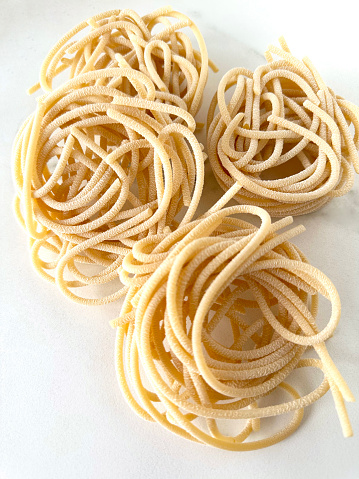 Pici, thick spaghetti from tuscany