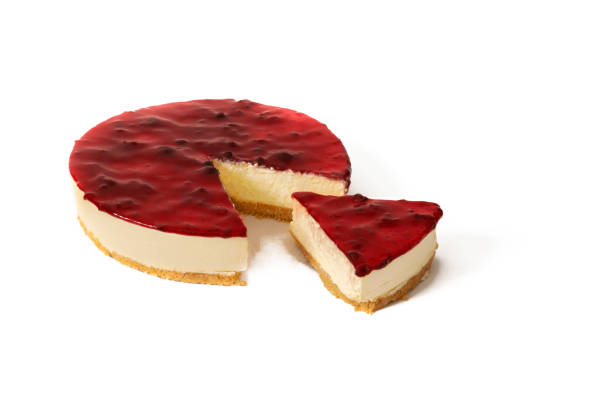 istock A cheesecake with a layer of raspberry jam isolated on a white background. 1642526815