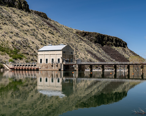 Historic Diversion Dam reflection in Boise Idaho