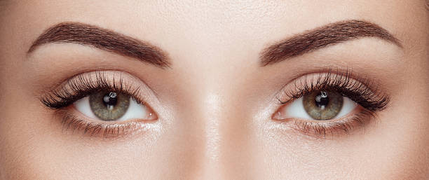 istock Beautiful female eyes with long eyelashes 1642536238