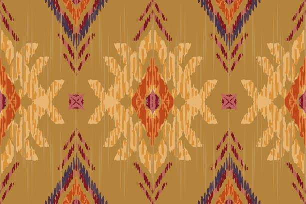 istock Ikat paisley embroidery on gray background.geometric ethnic oriental seamless pattern traditional.Aztec style abstract vector illustration.design for texture,fabric,clothing,wrapping,carpet,print. 1642544398