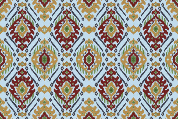 istock Ikat paisley embroidery on gray background.geometric ethnic oriental seamless pattern traditional.Aztec style abstract vector illustration.design for texture,fabric,clothing,wrapping,carpet,print. 1642548264