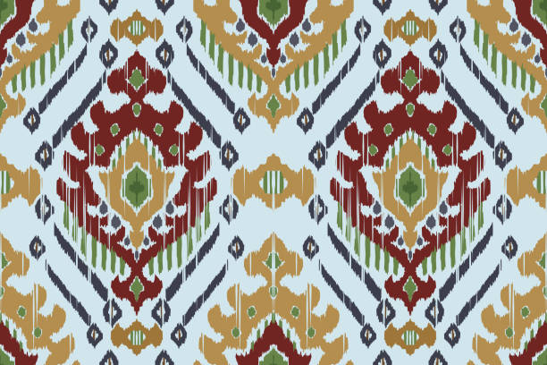 istock Ikat paisley embroidery on gray background.geometric ethnic oriental seamless pattern traditional.Aztec style abstract vector illustration.design for texture,fabric,clothing,wrapping,carpet,print. 1642548829