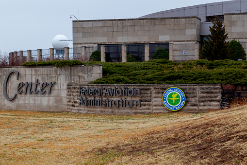 Oklahoma City, OK, USA - March 21, 2022: The Federal Aviation Administration (FAA) office in Oklahoma City, OK, USA. FAA is an operating mode of the U.S. Department of Transportation.
