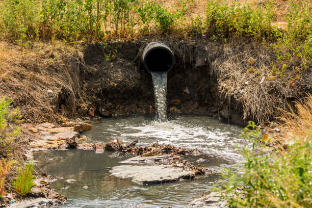 istock Drain sewer pipes in the open space of nature 1642584576