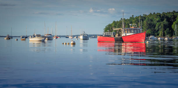 istock Lobster boat moored in Maine 1642629769