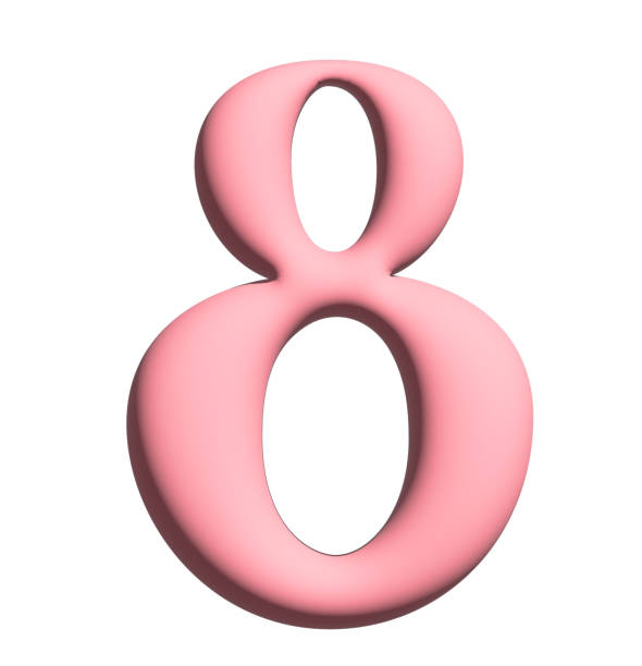 istock stylized three-dimensional pink numbers from 0 to 9, clipart, isolated 1642635375
