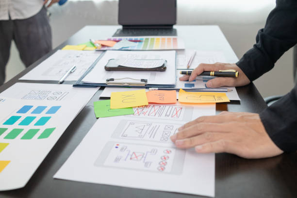 istock team of UI UX web designer are working together to develop mobile responsive websites with UI UX front end designer previews, UI UX web development ideas, front end designer. application development 1642635986