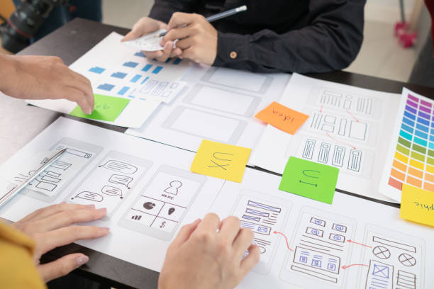 istock team of UI UX web designer are working together to develop mobile responsive websites with UI UX front end designer previews, UI UX web development ideas, front end designer. application development 1642636530
