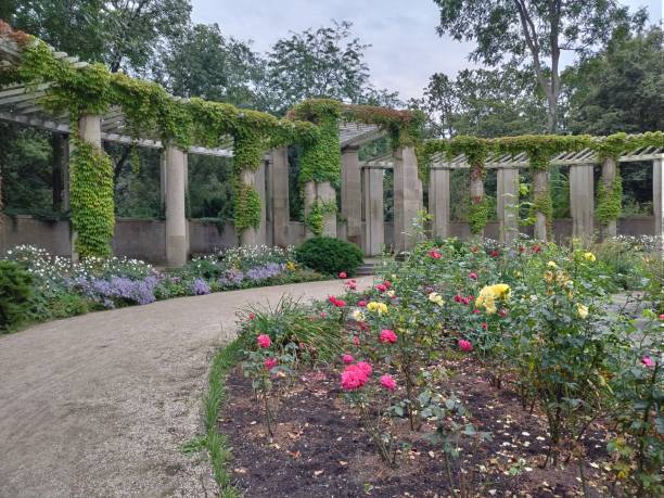 istock Great Tiergarten in Berlin - Flower bed and some columns 1642640886